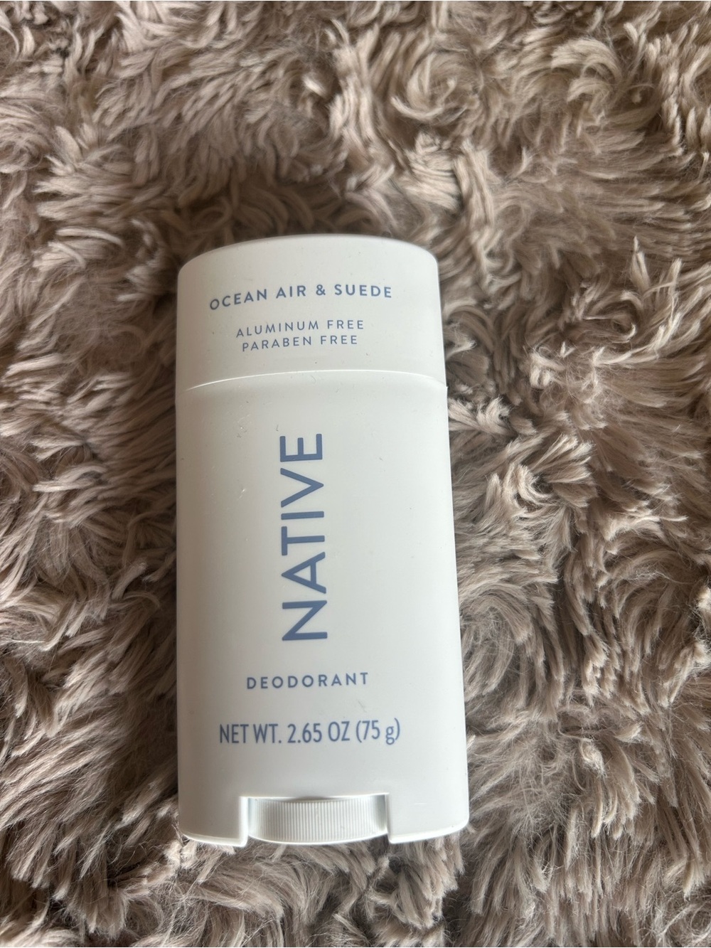 Native Ocean Air & Suede Deodorant Stick - White with Blue Text